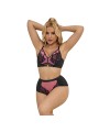 SUBBLIME - 955571 ROSA LACKLEDER MESH ZIPPER BH-SET S/M