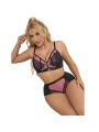SUBBLIME - 955571 CONJUNTO SUJETADOR CON CREMALLERA DE MALLA DE CHAROL