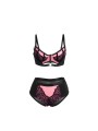 SUBBLIME - 955571 ROSA LACKLEDER MESH ZIPPER BH-SET S/M
