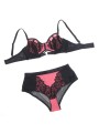 SUBBLIME - 955571 CONJUNTO SUJETADOR CON CREMALLERA DE MALLA DE CHAROL