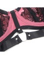 SUBBLIME - 955571 ROSA LACKLEDER MESH ZIPPER BH-SET S/M