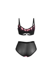 SUBBLIME - 955588 CONJUNTO SUJETADOR CON CREMALLERA DE MALLA DE CHAROL