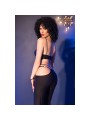 CHILIROSE - CR 4851 ZWARTE TOP EN LEGGINGS SET MET GOUDEN ACCESSOIRES 