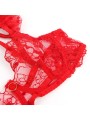 SUBBLIME - 957513 LACE BRA AND GARTER SET RED L/XL