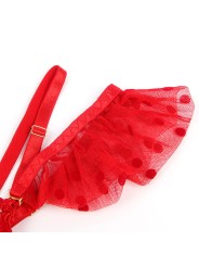 SUBBLIME - 957513 CONJUNTO SUJETADOR Y LIGA DE ENCAJE ROJO L/XL