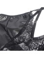 SUBBLIME - 957537 ABITO IN PELLE CON PIZZO FLOREALE NERO L/XL