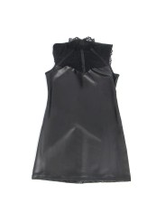 SUBBLIME - 957544 LEDERKLEID MIT SPITZENKRAGEN SCHWARZ S/M