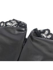 SUBBLIME - 957544 ABITO IN PELLE CON COLLO IN PIZZO NERO S/M