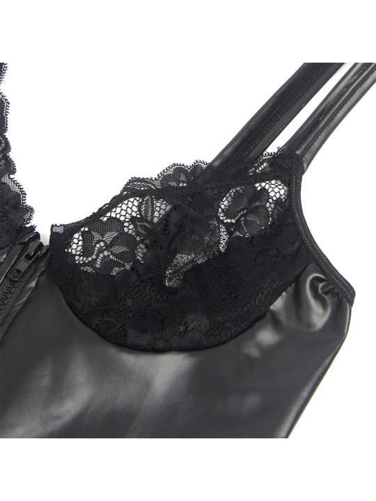 SUBBLIME - 957568 ROBE ZIPPÉE EN CUIR NOIR S/M