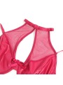 SUBBLIME - 957612 CONJUNTO SUJETADOR Y FALDA DE CUERO ROJO L/XL