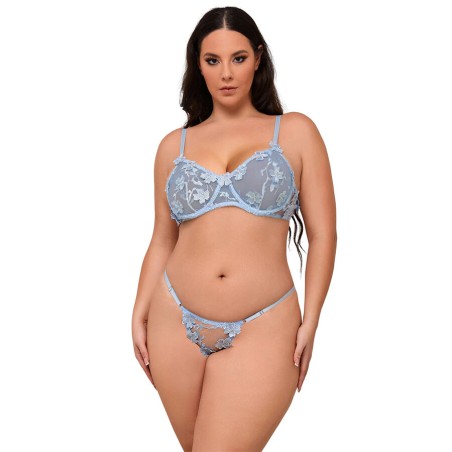 SUBBLIME - 957636 ENSEMBLE SOUTIEN-GORGE ET CULOTTE BRODÉS DE FLEURS B