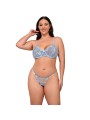 SUBBLIME - 957636 COMPLETO REGGISENO E SLIP RICAMATI A FIORI AZZURRO C