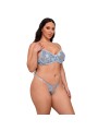 SUBBLIME - 957636 COMPLETO REGGISENO E SLIP RICAMATI A FIORI AZZURRO C