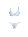 SUBBLIME - 957636 COMPLETO REGGISENO E SLIP RICAMATI A FIORI AZZURRO C