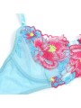 SUBBLIME - 957643 BLOEM GEBORDUURDE BH EN KOUSENBAND SET ROZE S/M