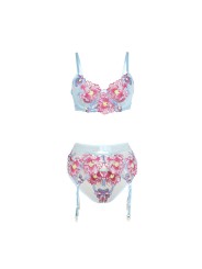 SUBBLIME - 957650 CONJUNTO SUJETADOR Y LIGUERO CON BORDADOS DE FLORES 