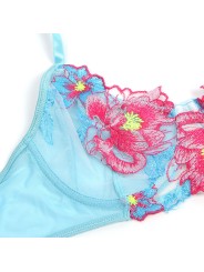 SUBBLIME - 957650 CONJUNTO SUJETADOR Y LIGUERO CON BORDADOS DE FLORES 
