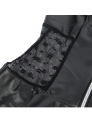 SUBBLIME - 957704 VESTIDO DE CUERO CON CREMALLERA Y ENCAJE NEGRO S/M
