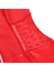 SUBBLIME - 957735 ROBE EN CUIR À FERMETURE ÉCLAIR EN DENTELLE ROUGE L/