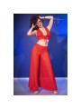 CHILIROSE - CR 4857 CONJUNTO DE BLUSA E CALÇA VERMELHA TAMANHO G