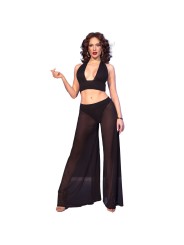 CHILIROSE - CR 4857 SET TOP E PANTALONI NERI TAGLIA L