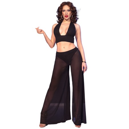CHILIROSE - CR 4857 SCHWARZES TOP- UND HOSENSET GRÖSSE XL