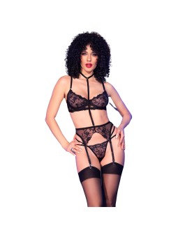CHILIROSE - COMPLETO LINGERIE NERO CR 4852 TAGLIA S