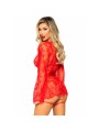 LEG AVENUE - 86123 TEDDY + KORRELSJURKSET ROOD MAAT M