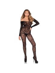 LEG AVENUE - 89366 BODYSTOCKING IN PIZZO NERO - TAGLIA UNICA