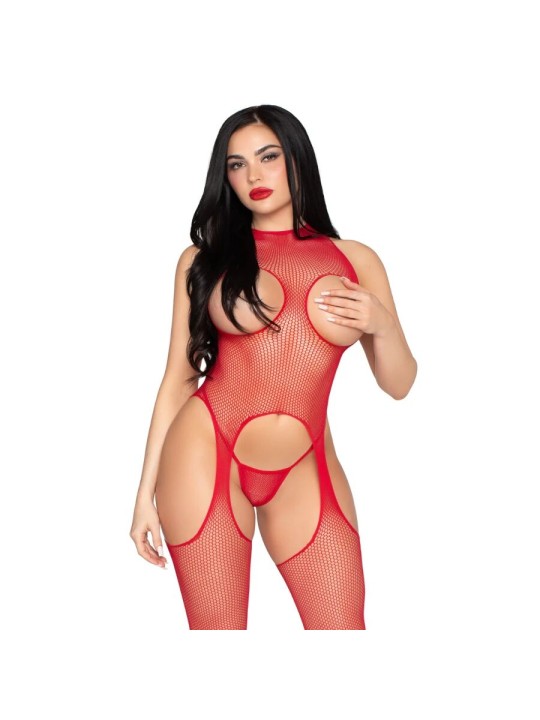 LEG AVENUE - 89374 BODYSTOCKING ET CULOTTE ROUGES SANS COUVERCLE - TAI