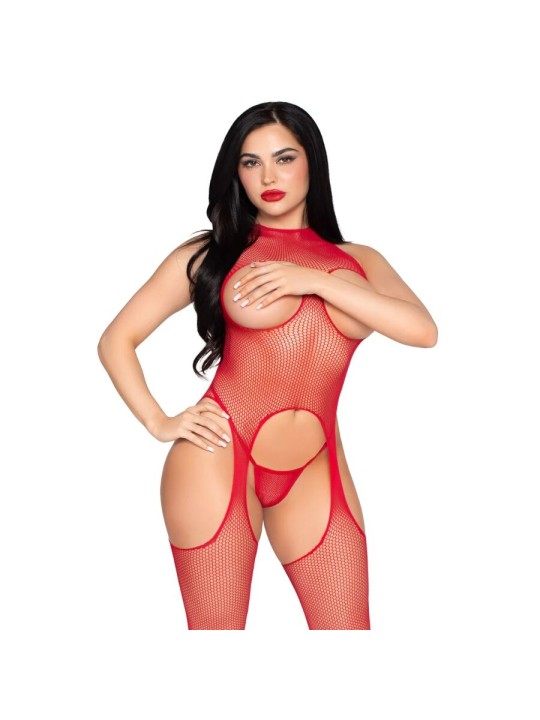 LEG AVENUE - 89374 BODYSTOCKING ET CULOTTE ROUGES SANS COUVERCLE - TAI