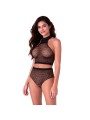 PASSION - BS116 BODYSTOCKING NOIR EN MAILLE À STRASS