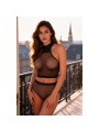 PASSION - BS116 BODYSTOCKING NOIR EN MAILLE À STRASS