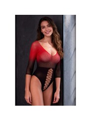 PASSION - BS118 BODYSTOCKING IN RETE NERA E ROSSA