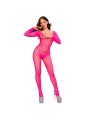 CHILIROSE - CR 4894 NEON PINK MESH BODYSTOCKING S/M