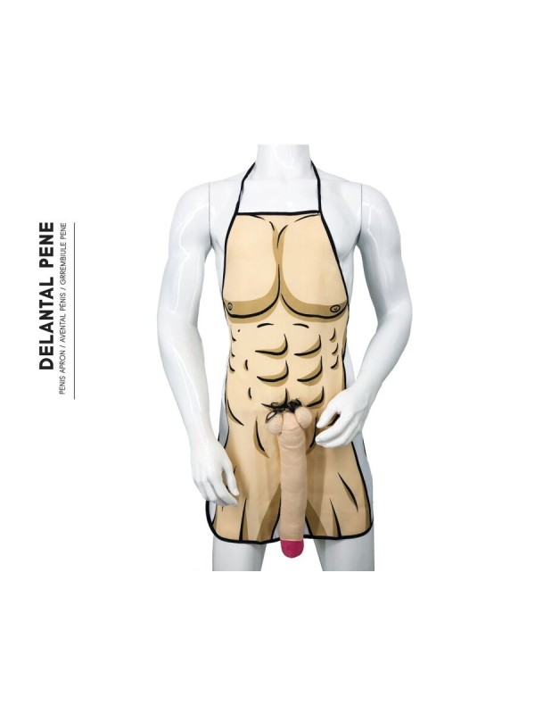 DIABLO PICANTE - DELANTAL CON PENE 3D MUSCULOSO Y ATREVIDO