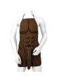 DIABLO PICANTE - AVENTAL MUSCULAR COM PÊNIS 3D EM TOM MARROM
