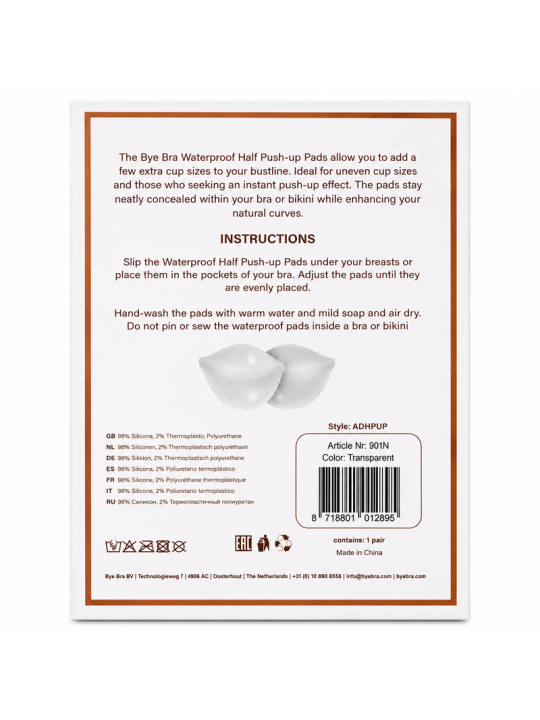 BYE-BRA - TRANSPARANTE PUSH-UP SEMI PADS