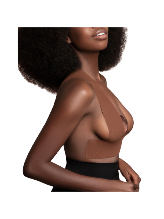 BYE-BRA - BODY TAPE 5 M X 6,5 CM + 3 PAIRES DE CACHE-MATIN MARRON