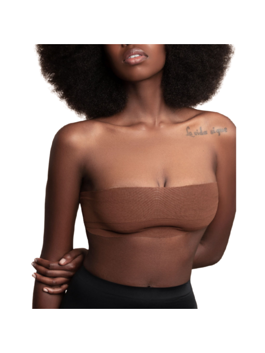 BYE-BRA - BODY TAPE 5 M X 6,5 CM + 3 PARES DE CAPAS DE BICO MARROM