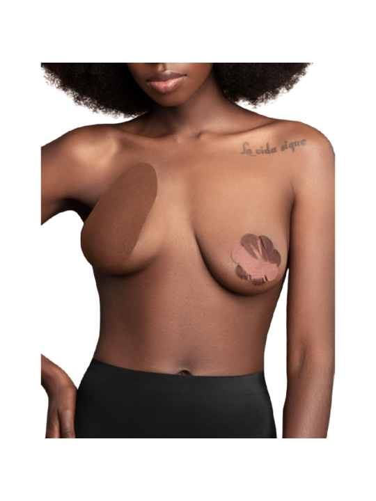 BYE-BRA - BRUSTVERSTRKER + 3 PAARE SATIN BAUN CUP D/F