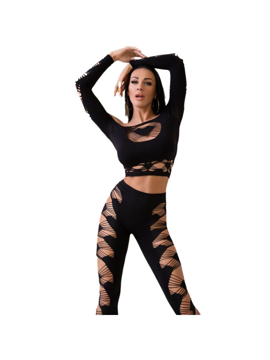 CHILIROSE - CR 4436 TOP & LEGGING ZWART S/L