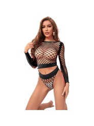 SUBBLIME - 952228 INSIEME A RETE MANICA LUNGA 2 PEZZI NERO TAGLIA UNIC