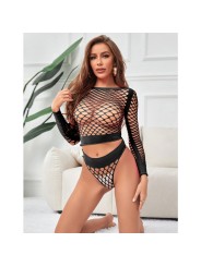 SUBBLIME - 952228 2 PEAS MANGA LONGA FISHNET CONJUNTO PRETO TAMANHO ÚN