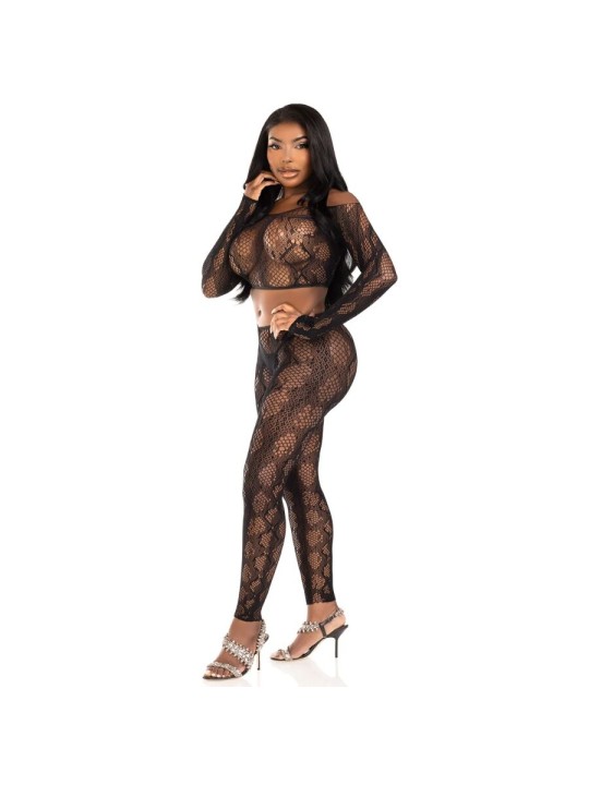 LEG AVENUE - 89373 TOP CROPPED COM ESTAMPA DE PYTHON E MEIA-CALÇA SEM 