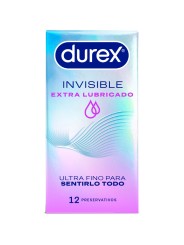 DUREX - PRESERVATIVOS INVISÍVEIS EXTRA LUBRIFICADOS 12 UNIDADES