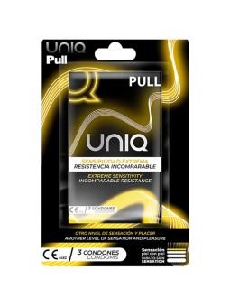 UNIQ - PRÉSERVATIFS SANS LATEX AVEC BANDES PULL 3 UNITÉS