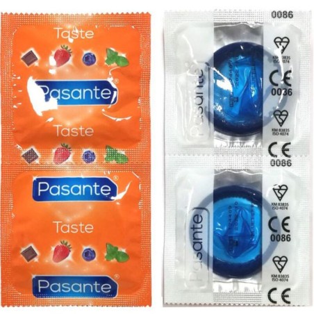 PASANTE - CONDOOMZAK MET BLAUWE BESSENSMAAK 144 STUKS