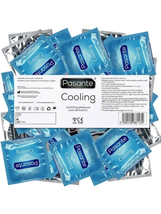 PASANTE - CONDOMS COOLING EFFECT BAG 144 UNITS