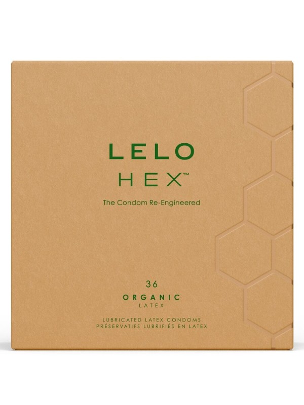 LELO - CAIXA DE PRESERVATIVOS ORGÂNICOS HEX 36 UNIDADES